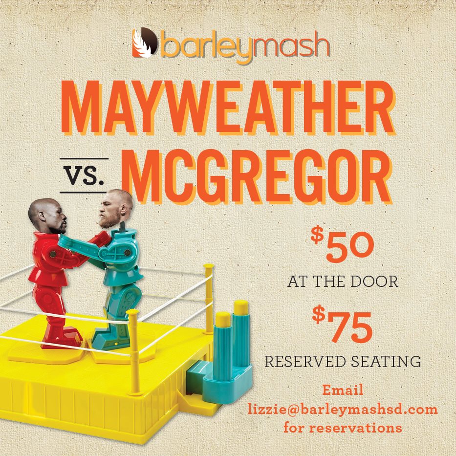 downtown san diego gaslamp quarter barleymash mayweater vs mcgregor