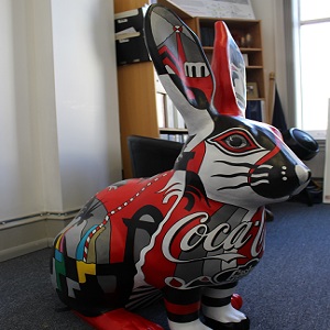 Side view Rudy the Coca-Cola Rabbit