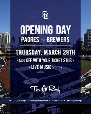 downtown san diego gaslamp quarter padres opening day tin roof