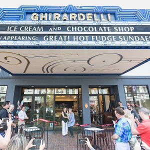 downtown san diego gaslamp quarter new ghirardelli ice cream and chocolate shop
