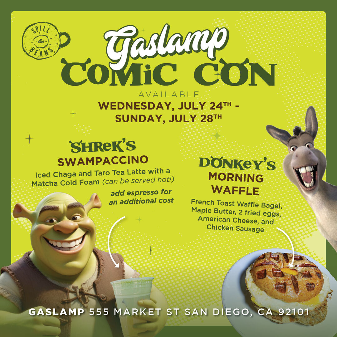 Gaslamp comic con : spill the beans comic con theme specials