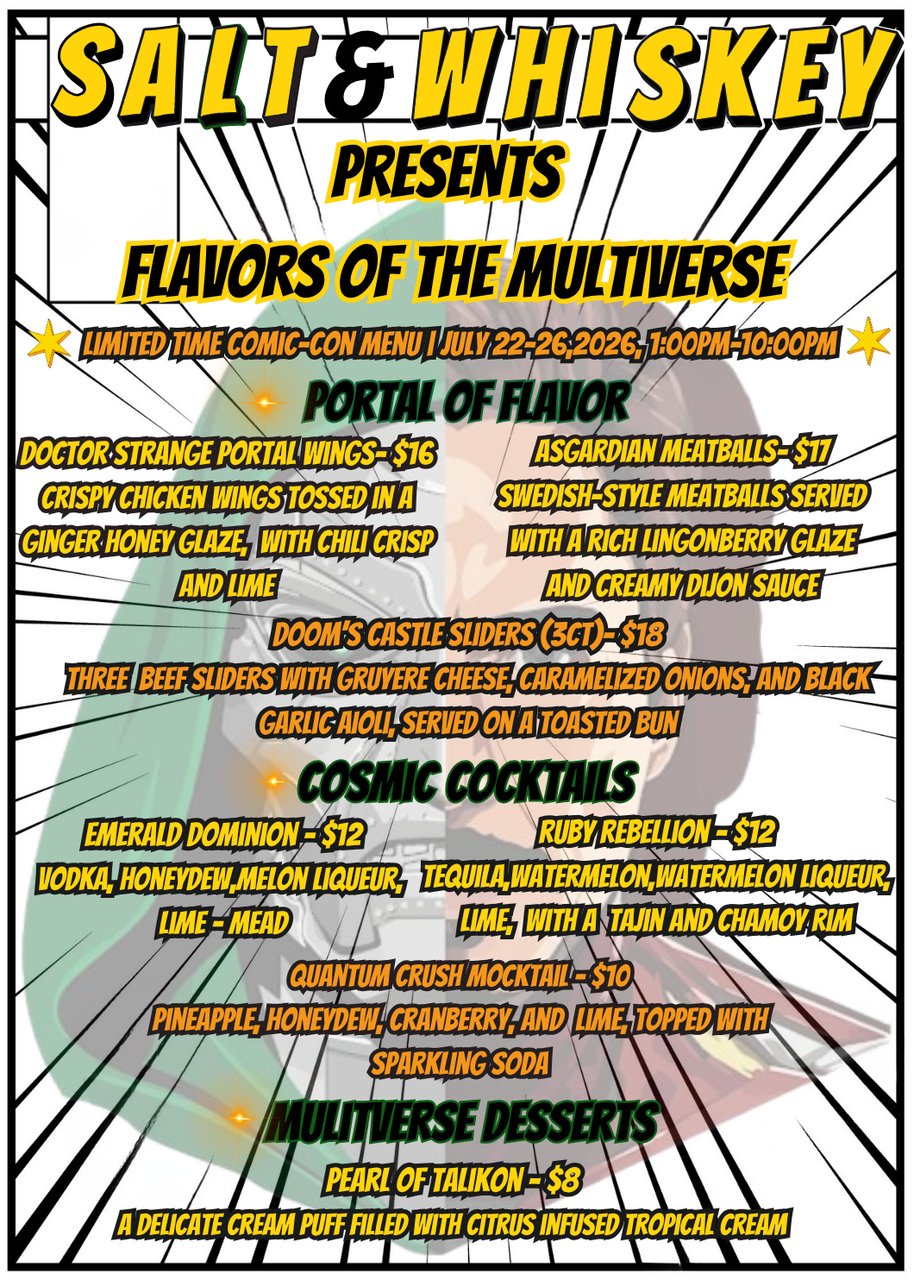 Gaslamp comic con : spill the beans comic con theme specials
