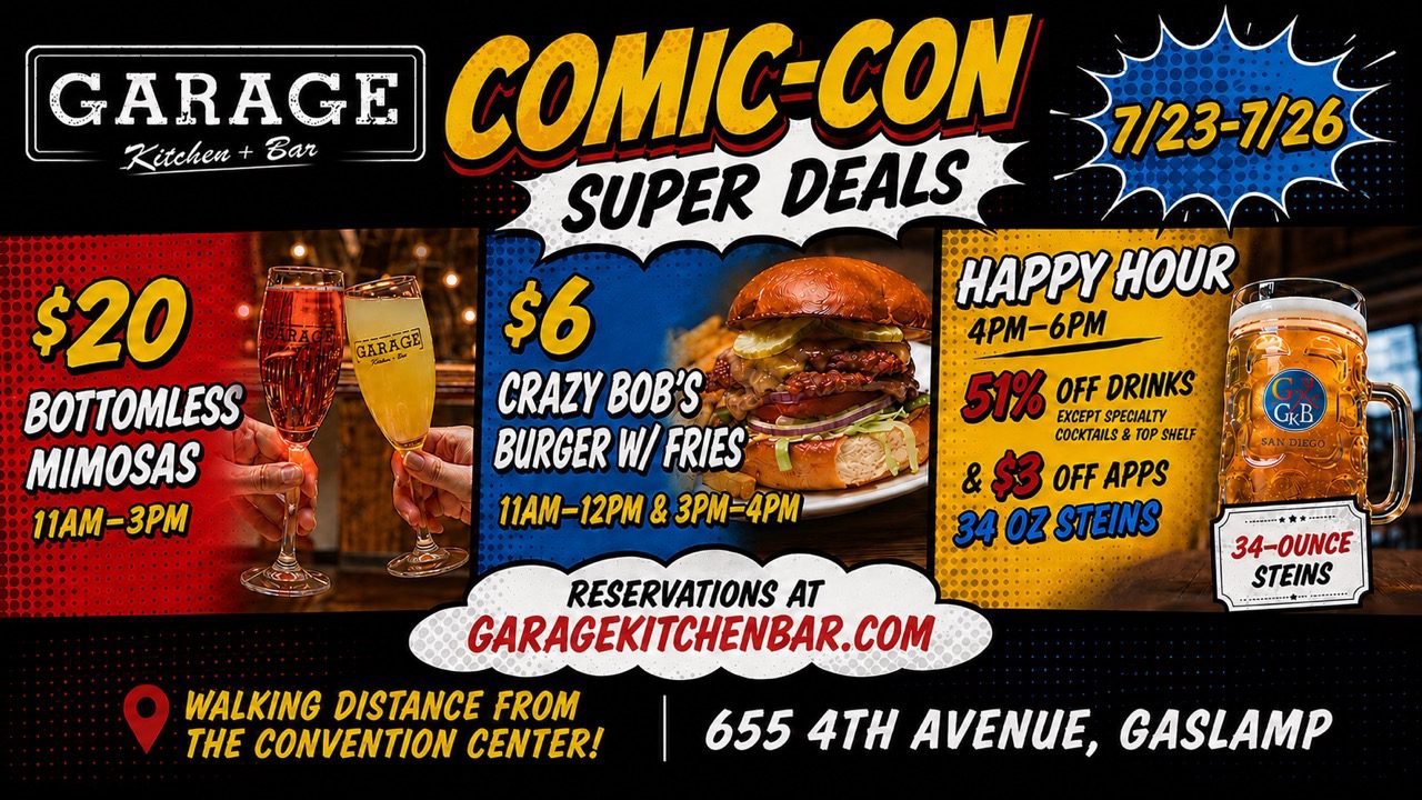 Gaslamp comic con : spill the beans comic con theme specials