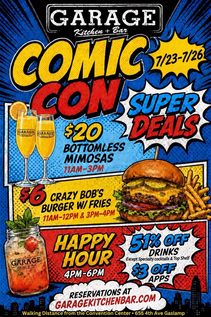 Gaslamp comic con : spill the beans comic con theme specials